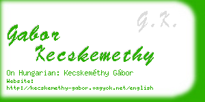 gabor kecskemethy business card