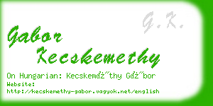 gabor kecskemethy business card